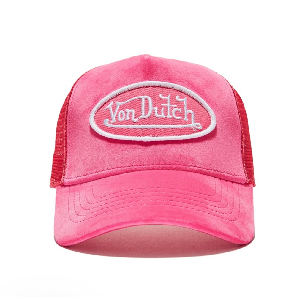 Von Dutch Velvet Pink Trucker SnapBack Hat